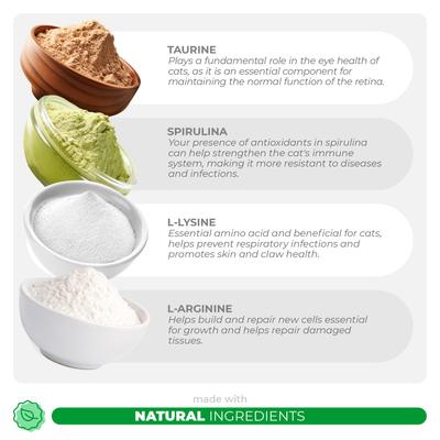 Coco and Luna Multivitamin with Taurine & Spirulina 10-in-1 Powder Multivitamin for Cats, 120-gr jar