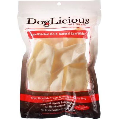 Galletas de mantequilla de cacahuete y cuero crudo DogLicious, bolsa de 85 g