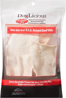Golosinas para perros DogLicious Natural Rawhide Chips, bolsa de 3 oz