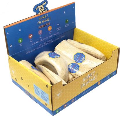 Golosinas masticables de búfalo Horn Core con revestimiento de miel natural, sin cereales, para perros, 15 unidades