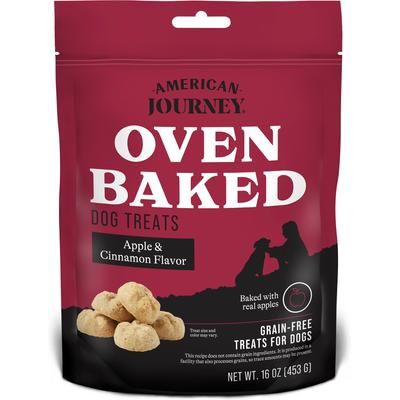 Paquete variado: premios para perros American Journey con mantequilla de maní y galletas crujientes, bolsa de 226 g, sabores: manzana y canela, salchicha, huevo y queso.