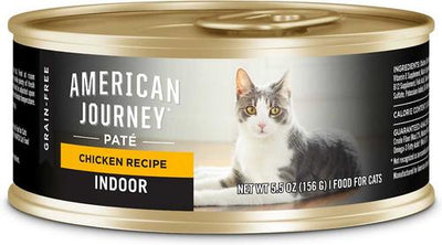 Bundle: American Journey Indoor Pate Chicken Recipe Grain-Free Canned Cat Food, 5.5-oz, case of 24 + Blue Buffalo Freedom Indoor Adult Chicken Recipe Grain-Free Canned Cat Food, 5.5-oz, case of 24
