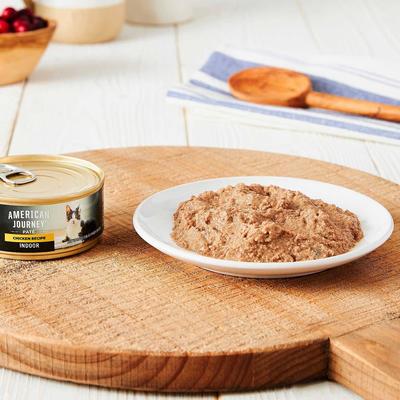 Bundle: American Journey Indoor Pate Chicken Recipe Grain-Free Canned Cat Food, 5.5-oz, case of 24 + Blue Buffalo Freedom Indoor Adult Chicken Recipe Grain-Free Canned Cat Food, 5.5-oz, case of 24