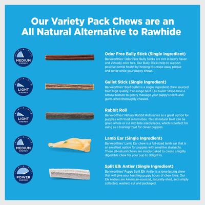 Puppy Variety Pack Natural Dog Chews, 5 count
