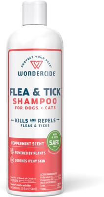 Natural Flea & Tick with Essential Oils Dog & Cat Shampoo, Peppermint, 12-fl oz bottle