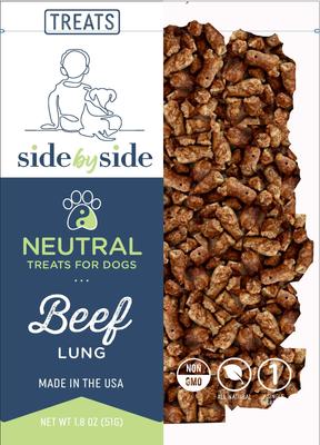 Side By Side Beef Lung Freeze-Dried Dog Treats, 1.8-oz bag