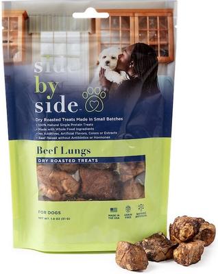 Side By Side Beef Lung Freeze-Dried Dog Treats, 1.8-oz bag