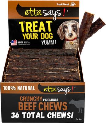 Premium 4" Beef Recipe Crunchy Dog Chews, 36 count