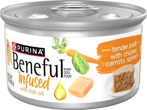 Infused Pate with Real Chicken, Carrots & Spinach Wet Dog Food, 3-oz can, case of 12