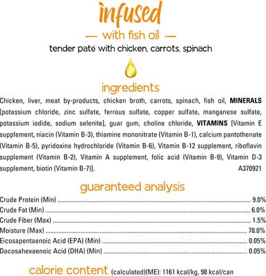 Infused Pate with Real Chicken, Carrots & Spinach Wet Dog Food, 3-oz can, case of 12