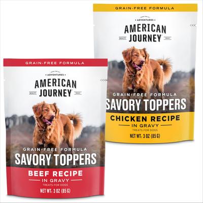 Savory Toppers Salmon Recipe in Gravy Grain-Free Dog Food Topper, 3-oz pouches, case of 24