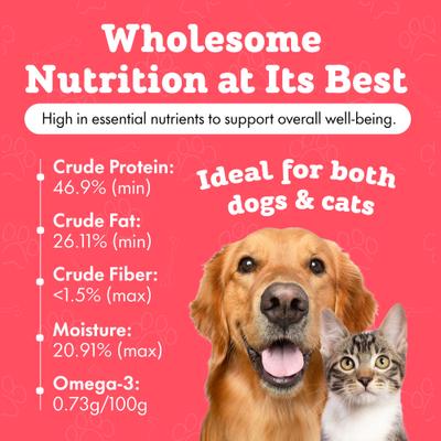 All-Natural Salmon Human-Grade Jerky Brittle Freeze-Dried Dog Treats, 3-oz bag