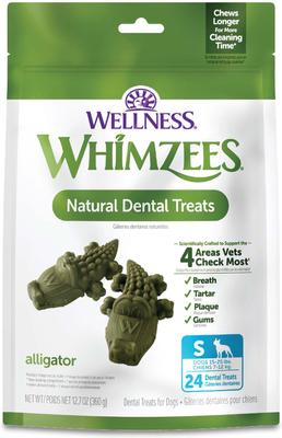 by Wellness Alligator Dental Chews Natural Grain-Free Dental Dog Treats, Small, 24 count