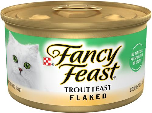 Flaked Trout Feast Wet Cat Food, 3-oz can, case of 24
