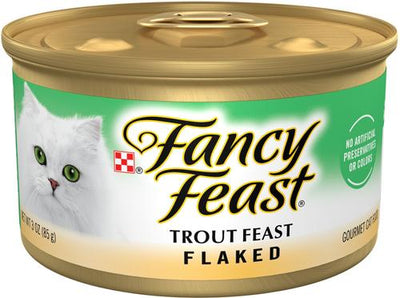 Flaked Trout Feast Wet Cat Food, 3-oz can, case of 24