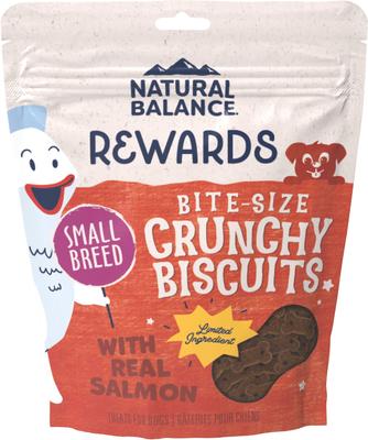 Premios para perros Rewards de razas pequeñas con sabor a salmón, galletas crujientes, bolsa de 8 oz