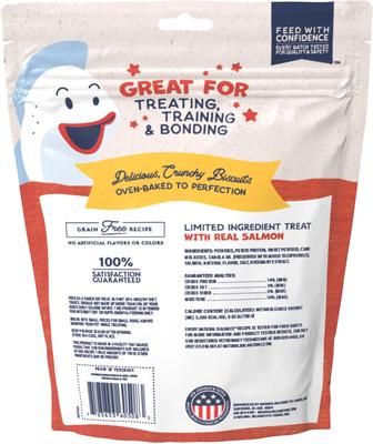 Rewards Small Breed Salmon Flavored Crunchy Biscuit Dog Treats, 8-oz bag