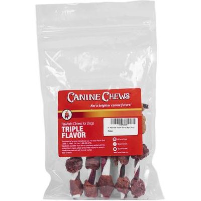 Brochetas dentales para perros con triple sabor a pollo, 5 pulgadas, 36 unidades