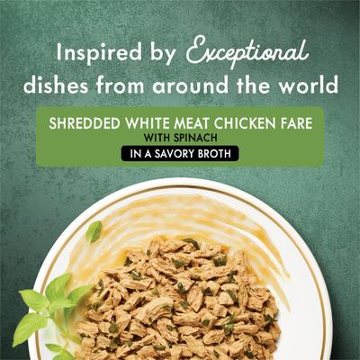 Medleys Shredded White Meat Chicken Fare Canned Cat Food, 3-oz, case of 24