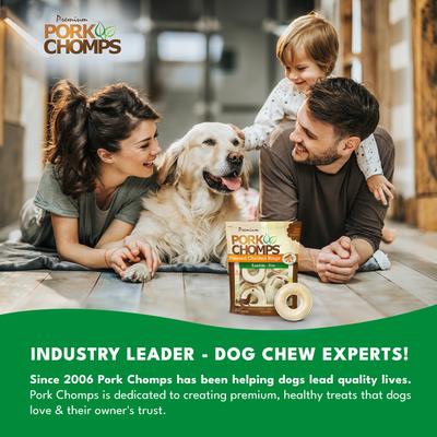 2.5-in Pressed Pork Skin Rings with Real Chicken Chew Dog Treats, 8 count
