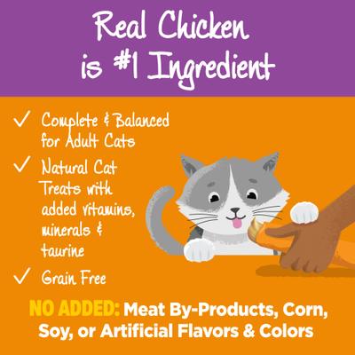 Lickable Treats Chicken Recipe Natural Cat Treats, 0.4-oz pouch, pack of 6