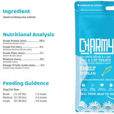 Smelt Air-Dried Dog & Cat Treats, 2.9-oz bag