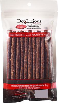 DogLicious 5" Beef Flavored Sticks Rawhide Dog Treats, 20 count