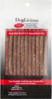 DogLicious 5" Beef Flavored Sticks Rawhide Dog Treats, 20 count