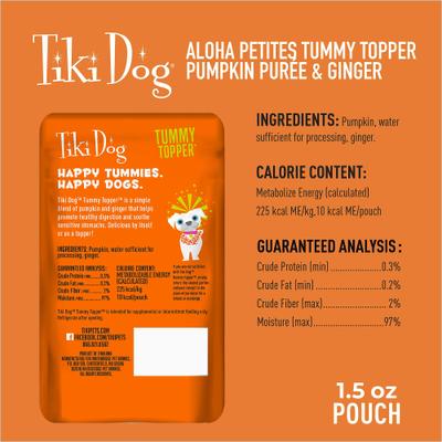 Tummy Topper Pumpkin & Ginger Puree Grain-Free Wet Dog Food Topper, 1.5-oz pouch, case of 12