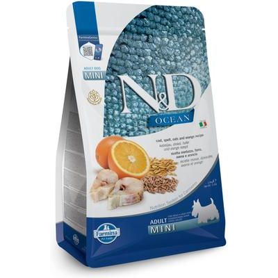 Alimento seco para perros adultos N&D Ocean Codfish & Orange Ancestral Grain Mini, bolsa de 15.4 lb