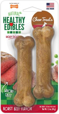 Healthy Edibles All-Natural Long Lasting Roast Beef Dog Chew Treats, X-Small, 8 count