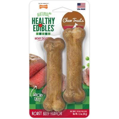 Golosinas masticables para perros Healthy Edibles de rosbif de larga duración, totalmente naturales, extra pequeñas, 8 unidades