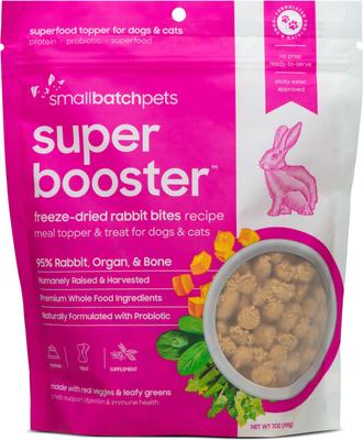 Super Booster Rabbit Bites Grain-Free Adult Freeze-Dried Dog & Cat Treats, 7-oz bag