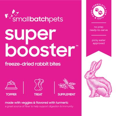 Super Booster Rabbit Bites Grain-Free Adult Freeze-Dried Dog & Cat Treats, 7-oz bag