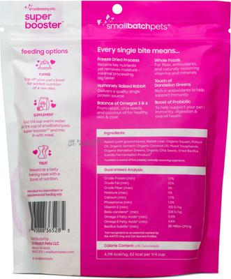 Super Booster Rabbit Bites Grain-Free Adult Freeze-Dried Dog & Cat Treats, 7-oz bag