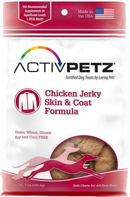 Activpetz Chicken Jerky Skin & Coat Dog Treat, 8-oz bag