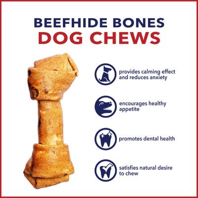 Beefhide 6-inch Peanut Butter Flavored Dog Bones, 12 count