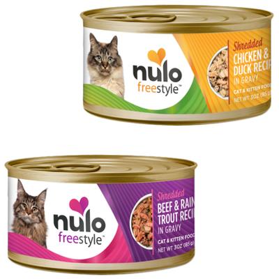 Bundle: Nulo Freestyle Beef & Rainbow Trout in Gravy + Freestyle Chicken & Duck in Gravy Canned Cat Food