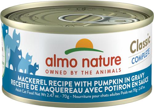 Classic Complete Mackerel Recipe with Pumpkin in Gravy Grain-Free Wet Cat Food, 2.47-oz can, case of 12