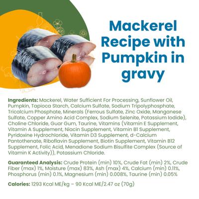 Classic Complete Mackerel Recipe with Pumpkin in Gravy Grain-Free Wet Cat Food, 2.47-oz can, case of 12