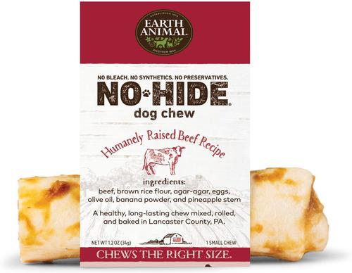 No-Hide Small Rolls Long Lasting Natural Rawhide Alternative Beef Recipe Chew Dog Treats, 6 count