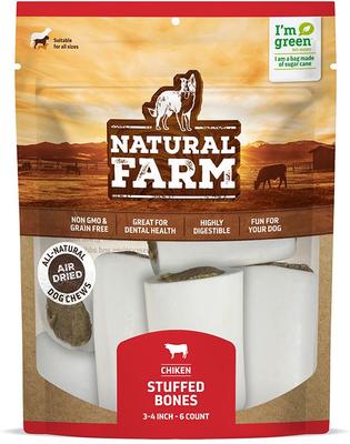 3 to 4-inch Chicken Flavor Stuffed Dog Bones, 6 count