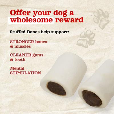 3 to 4-inch Chicken Flavor Stuffed Dog Bones, 6 count