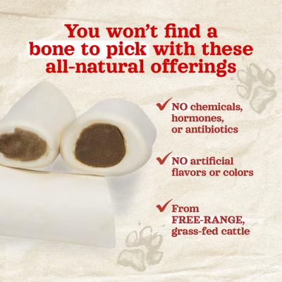 3 to 4-inch Chicken Flavor Stuffed Dog Bones, 6 count
