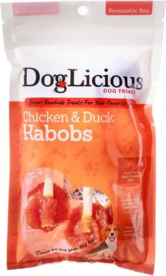 DogLicious Chicken & Duck Kabobs Rawhide Dog Treats