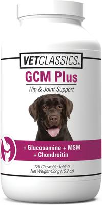 GCM Plus Hip & Joint Support Chewable Tablets Dog Supplement, 120 count