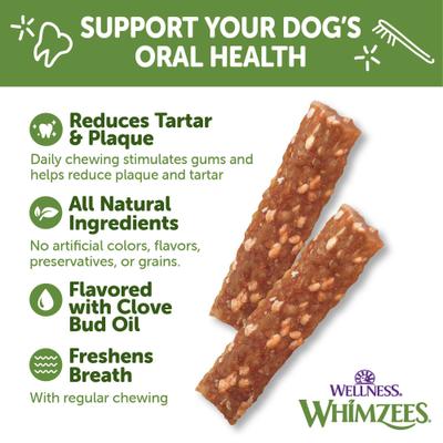 by Wellness Veggie Strip Dental Chews Natural Grain-Free Dental Dog Treats, Medium, 14 count