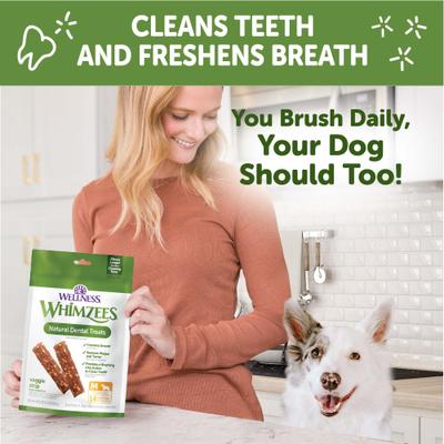 by Wellness Veggie Strip Dental Chews Natural Grain-Free Dental Dog Treats, Medium, 14 count