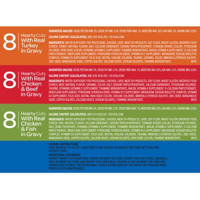 Comida enlatada para gatos con favoritos de aves y carne de res, paquete variado, 5.5 oz, caja de 24