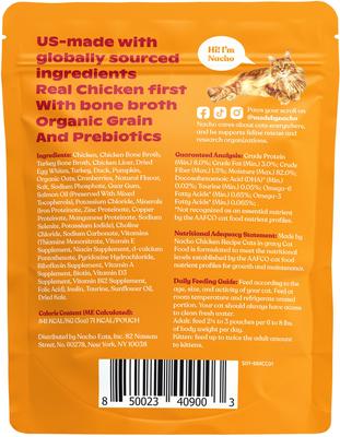 Made by Nacho Cage Free Chicken Recipe Cuts In Gravy with Bone Broth Wet Cat Food, 3-oz pouch, 12 count